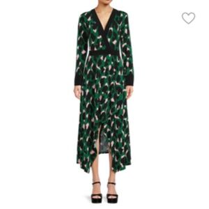 BCBG MAX AZRIA Abstract Faux Wrap Dress Size large NWT
